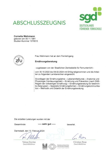 Abschlusszeugniss